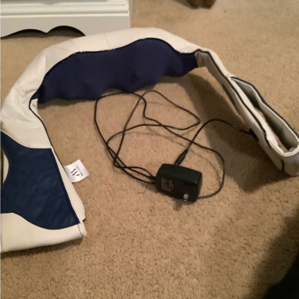 Blue and White Neck Massager